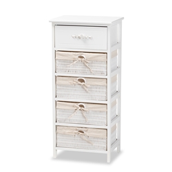 Baxton Studio Madelia Modern and Contemporary White Finished Wood and 1-Drawer Storage Unit Affordable modern furniture in Chicago, classic living room furniture, modern storage unit, cheap storage unit